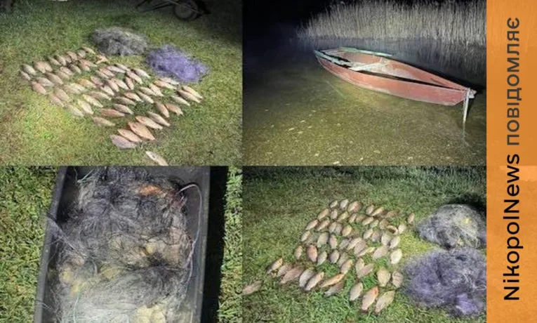 100 тисяч грн збитків за 8,8 кг риби: біля Нікополя виявили рибалку-браконьєра