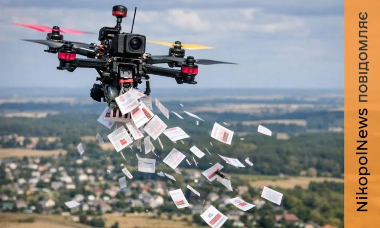 Окупанти знову поширюють у Нікополі листівки з ворожою пропагандою