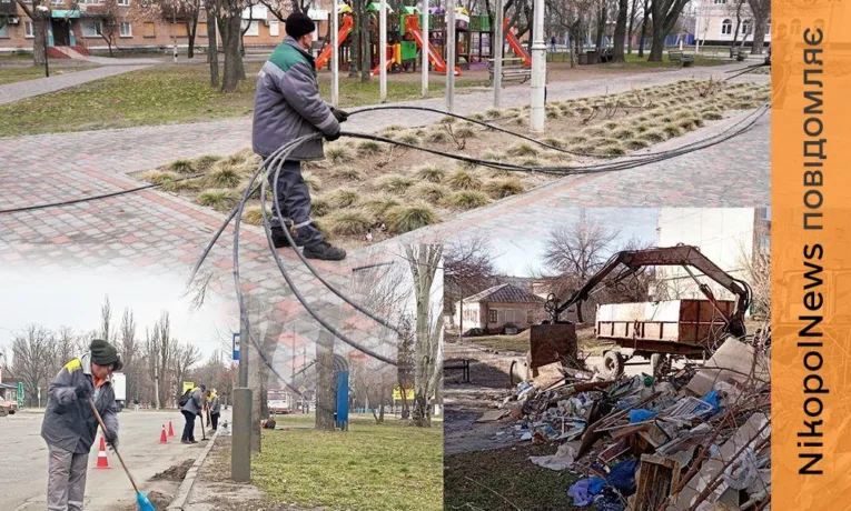 У Нікополі відновлюють інфраструктуру: крапельний полив, очищення доріг та усунення наслідків обстрілів