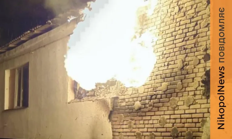 На Нікопольщині постраждала жінка, пошкоджені соціальний заклад та інфраструктура