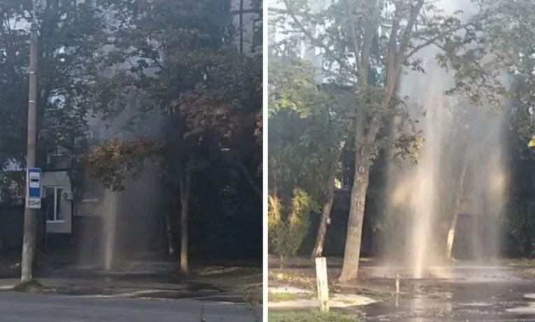 На Калнишевського у Дніпрі стався потужний прорив труби